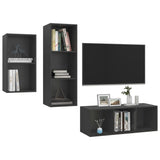 Ensemble de meubles TV 3 pcs Gris Bois d'ingénierie