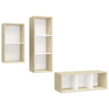 Ensemble de meubles TV 3pcs Blanc chêne sonoma Bois ingénierie