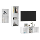 Ensemble de meubles TV 3 pcs Blanc brillant Bois d'ingénierie