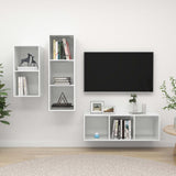 Ensemble de meubles TV 3 pcs Blanc brillant Bois d'ingénierie