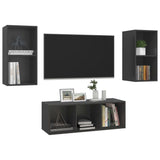 Ensemble de meubles TV 3 pcs Gris Bois d'ingénierie