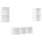 Ensemble de meubles TV 3 pcs Blanc brillant Bois d'ingénierie