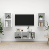 Ensemble de meubles TV 3 pcs Blanc brillant Bois d'ingénierie