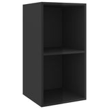 3 pcs TV Cabinet Set Glossy Black Engineered Wood