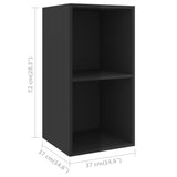 3 pcs TV Cabinet Set Glossy Black Engineered Wood