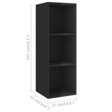 3 pcs TV Cabinet Set Glossy Black Engineered Wood