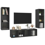 Ensemble de meubles TV 3 pcs Gris Bois d'ingénierie