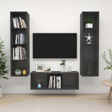 Ensemble de meubles TV 3 pcs Gris Bois d'ingénierie