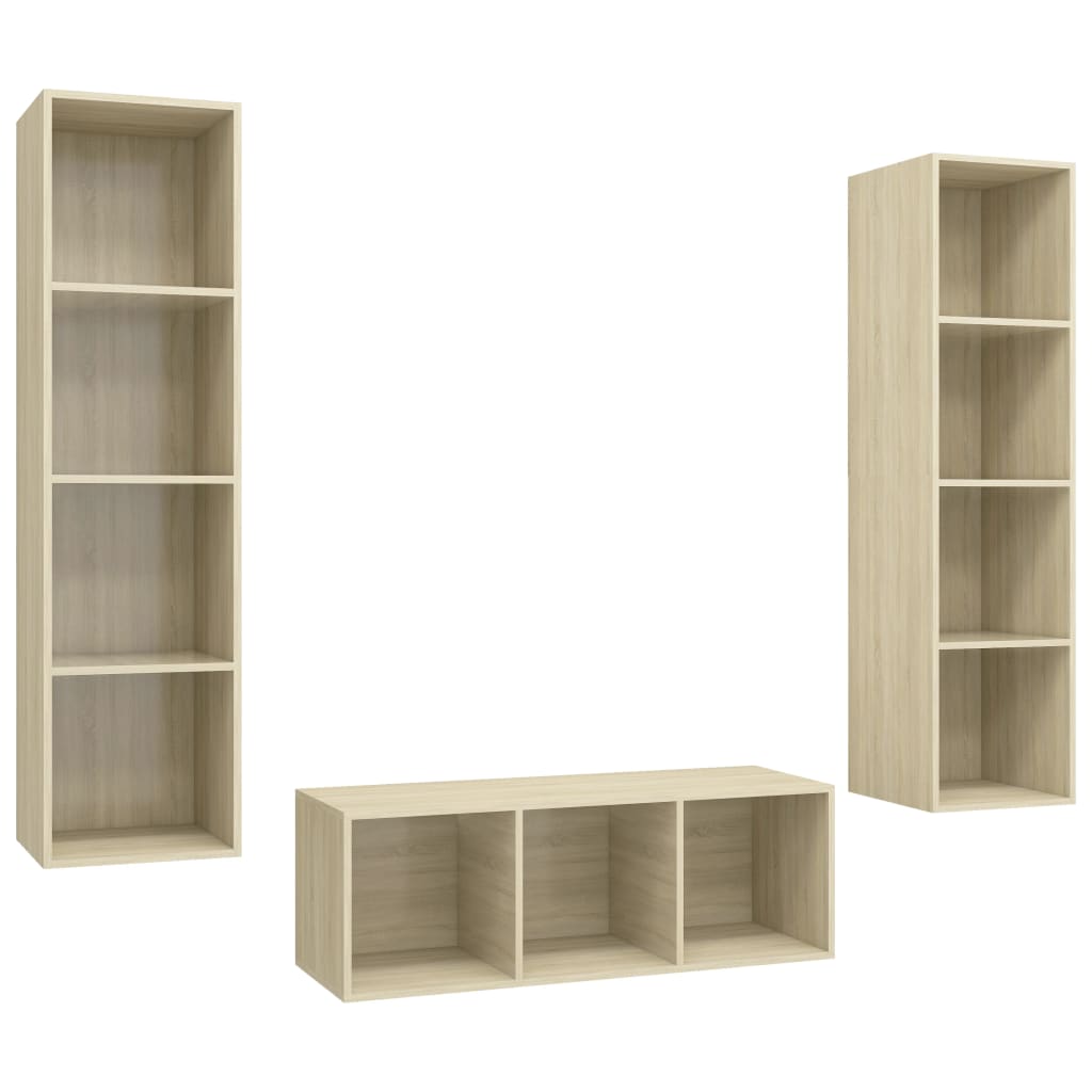 Ensemble de meubles TV 3 pcs Chêne sonoma Bois d'ingénierie