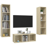 Ensemble de meubles TV 3 pcs Chêne sonoma Bois d'ingénierie