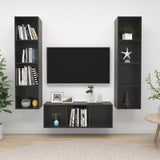 Ensemble de meubles TV 3 pcs Gris brillant Bois d'ingénierie