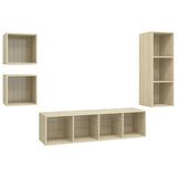 Ensemble de meubles TV 4 pcs Chêne sonoma Bois d'ingénierie