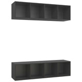 Meubles TV muraux 2 pcs Gris Bois d'ingénierie