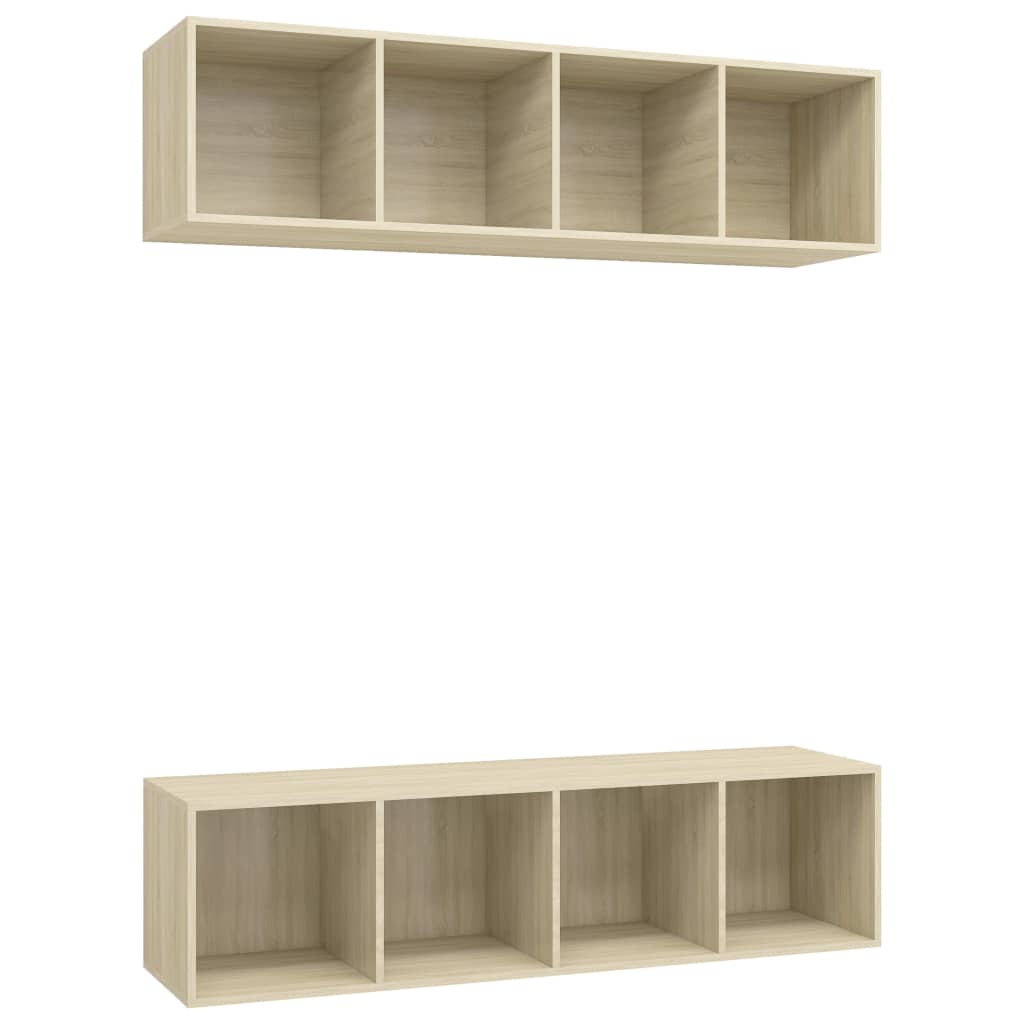 Meubles TV muraux 2 pcs Chêne sonoma Bois d'ingénierie