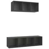 Ensemble de meubles TV 2 pcs Gris Bois d'ingénierie