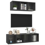 Ensemble de meubles TV 2 pcs Gris Bois d'ingénierie