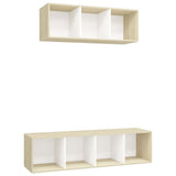 Ensemble de meubles TV 2pcs Blanc chêne sonoma Bois ingénierie