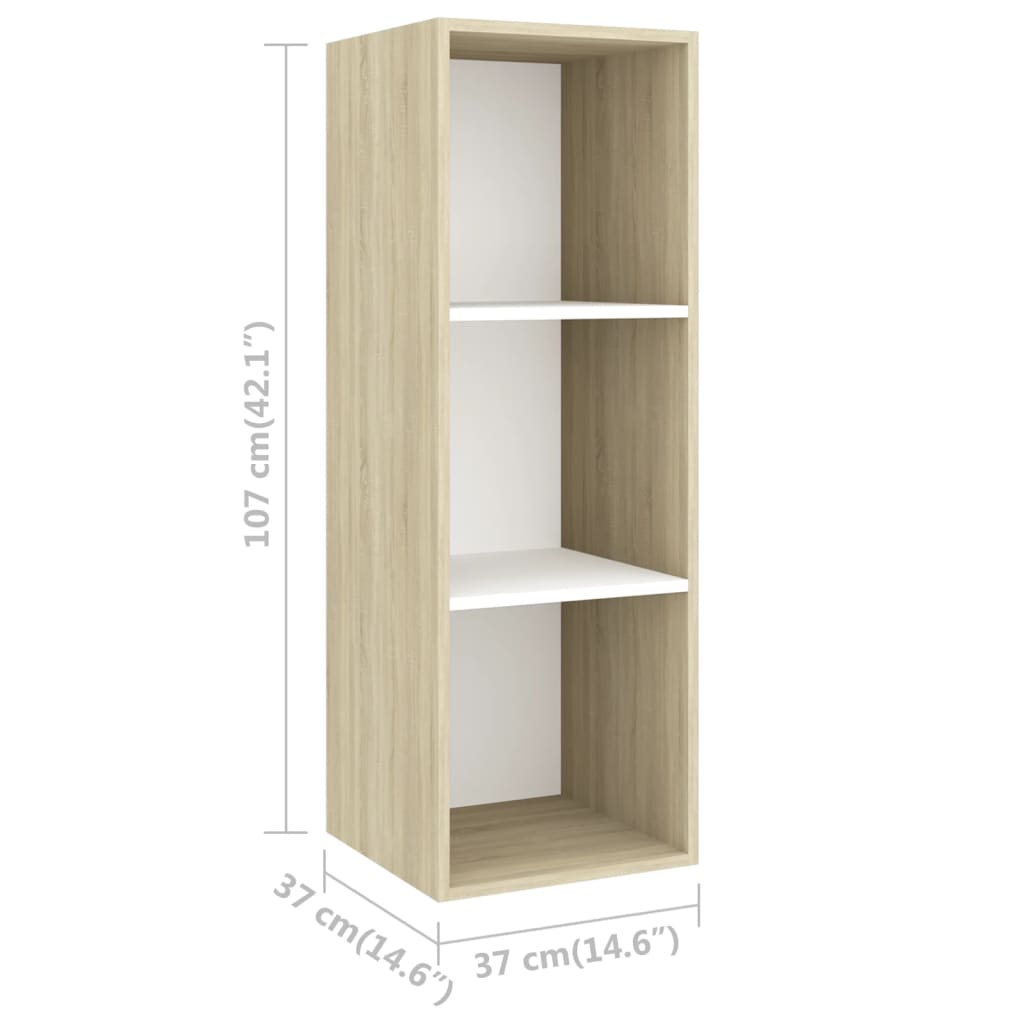 Ensemble de meubles TV 2pcs Blanc chêne sonoma Bois ingénierie