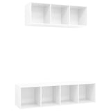 Ensemble de meubles TV 2 pcs Blanc brillant Bois d'ingénierie