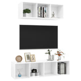 Ensemble de meubles TV 2 pcs Blanc brillant Bois d'ingénierie