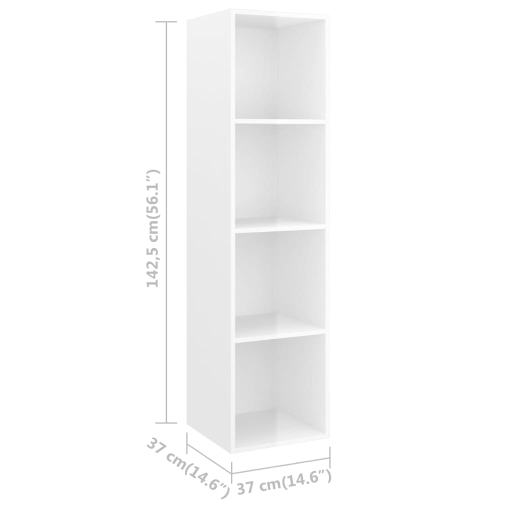 Ensemble de meubles TV 2 pcs Blanc brillant Bois d'ingénierie