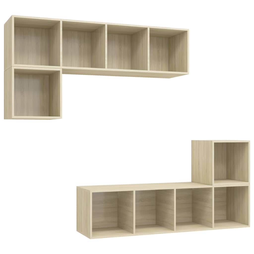 Ensemble de meubles TV 4 pcs Chêne sonoma Bois d'ingénierie