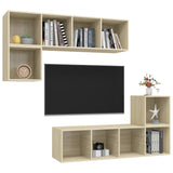 4 Piece TV Stand Set Sonoma Oak Engineered Wood