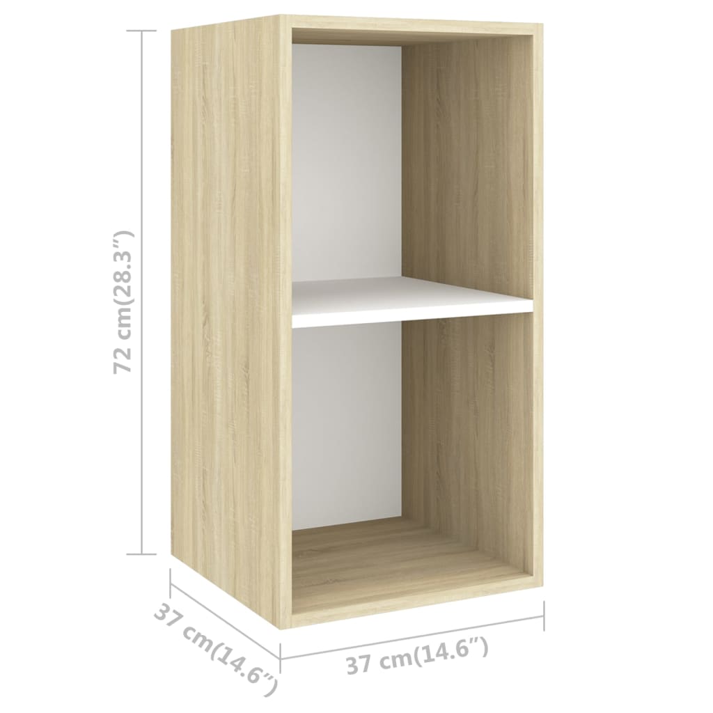 Ensemble meubles TV 4 pcs Blanc/chêne sonoma Bois d'ingénierie