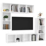 Ensemble de meubles TV 4 pcs Blanc brillant Bois d'ingénierie