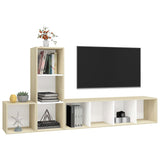 Ensemble de meubles TV 3pcs Blanc chêne sonoma Bois ingénierie