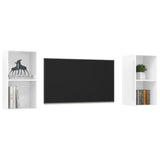 Meubles TV muraux 2 pcs Blanc brillant Bois d'ingénierie