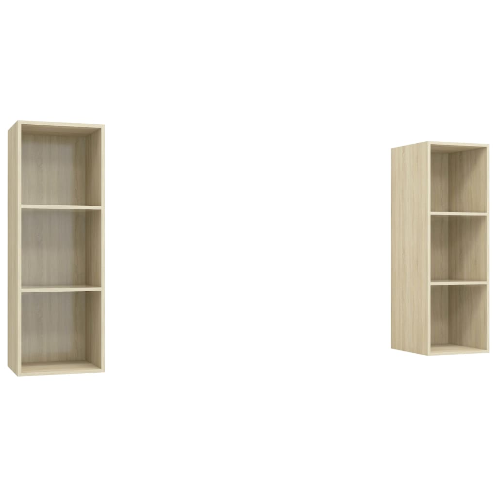 Meubles TV muraux 2 pcs Chêne sonoma Bois d'ingénierie