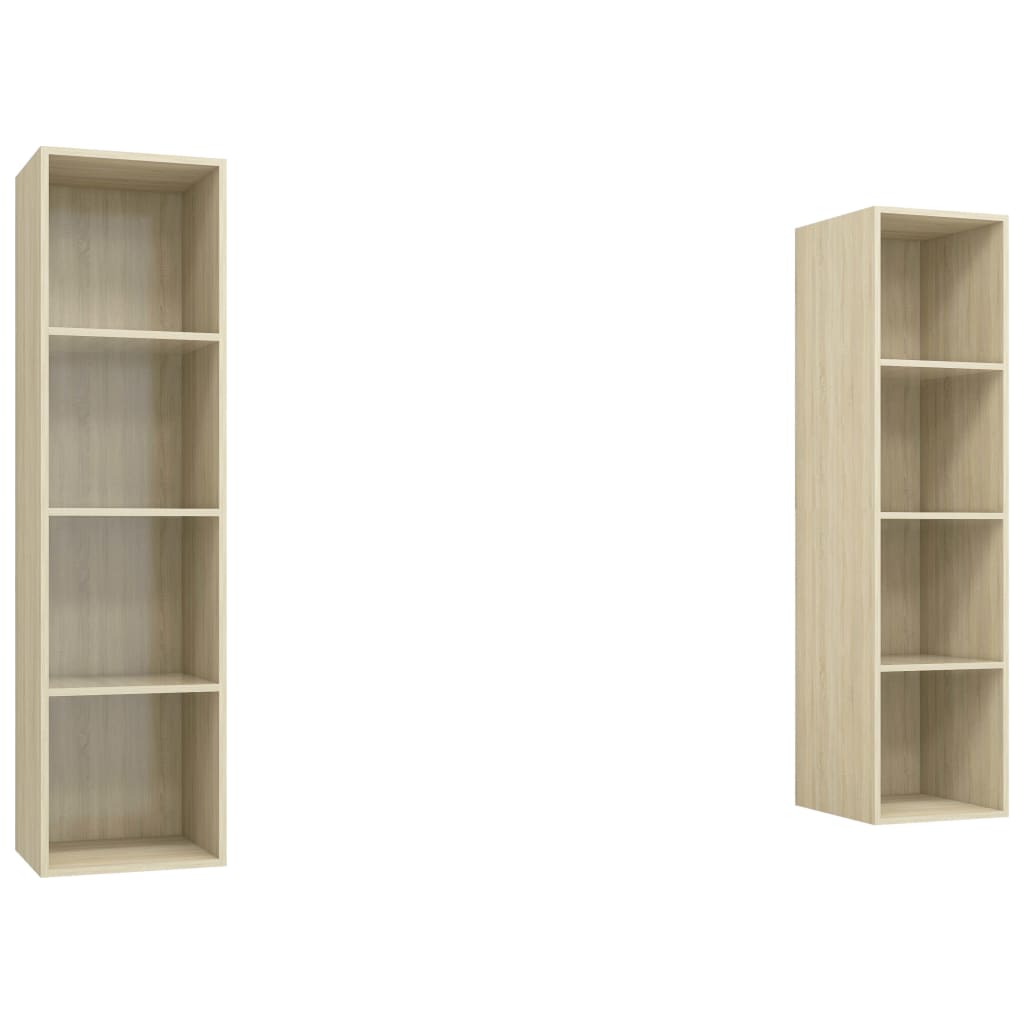 Meubles TV muraux 2 pcs Chêne sonoma Bois d'ingénierie