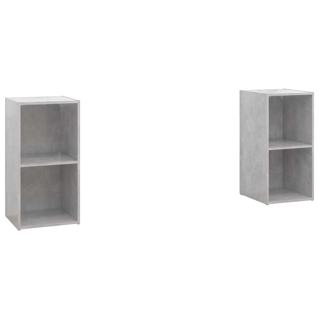 Meubles TV 2 pcs Gris béton 72x35x36,5 cm Bois d'ingénierie