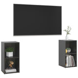 TV cabinet 2 pcs Grey high gloss 72x35x36.5 cm Engineered wood