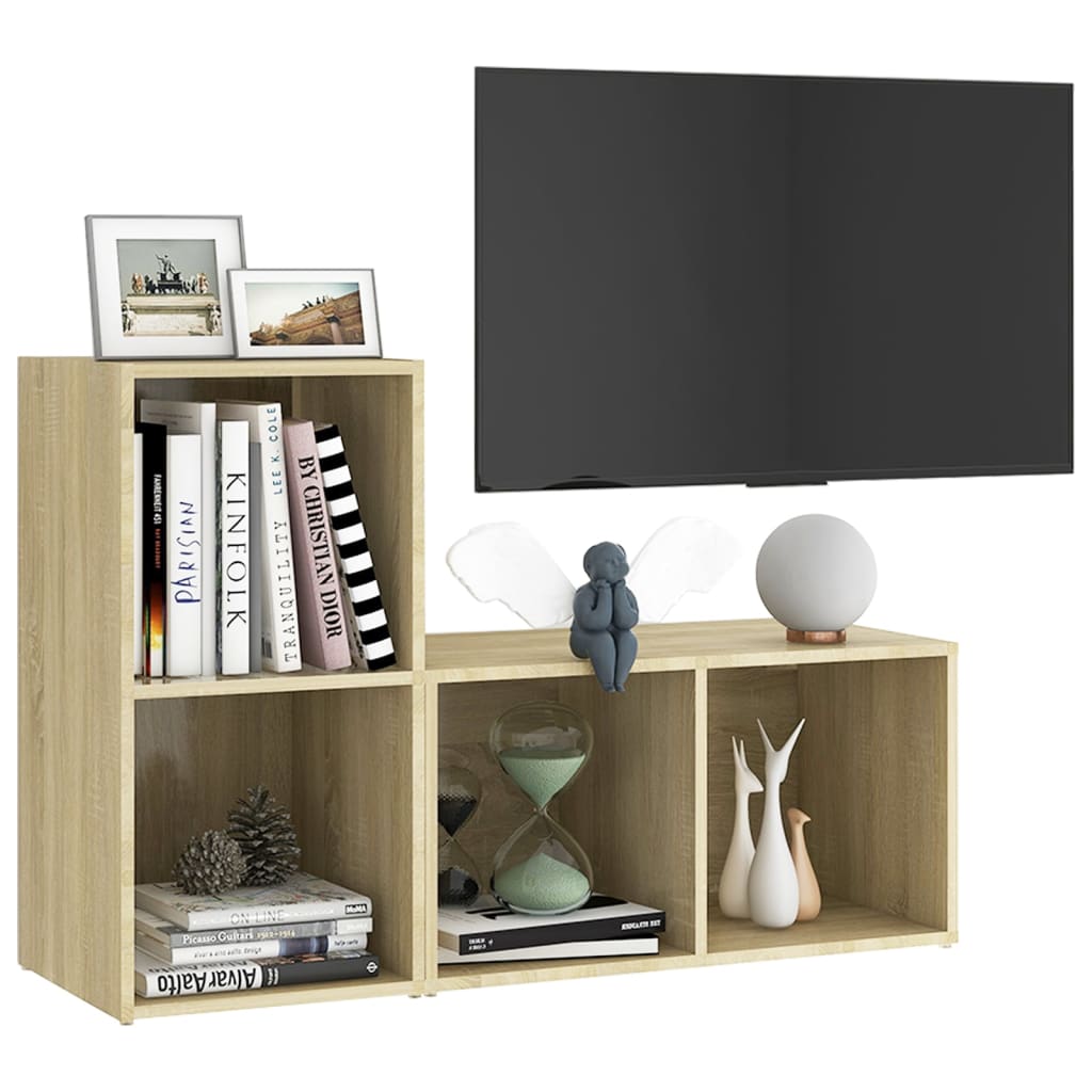 Meubles TV 2 pcs Chêne sonoma 72x35x36,5 cm Bois d'ingénierie