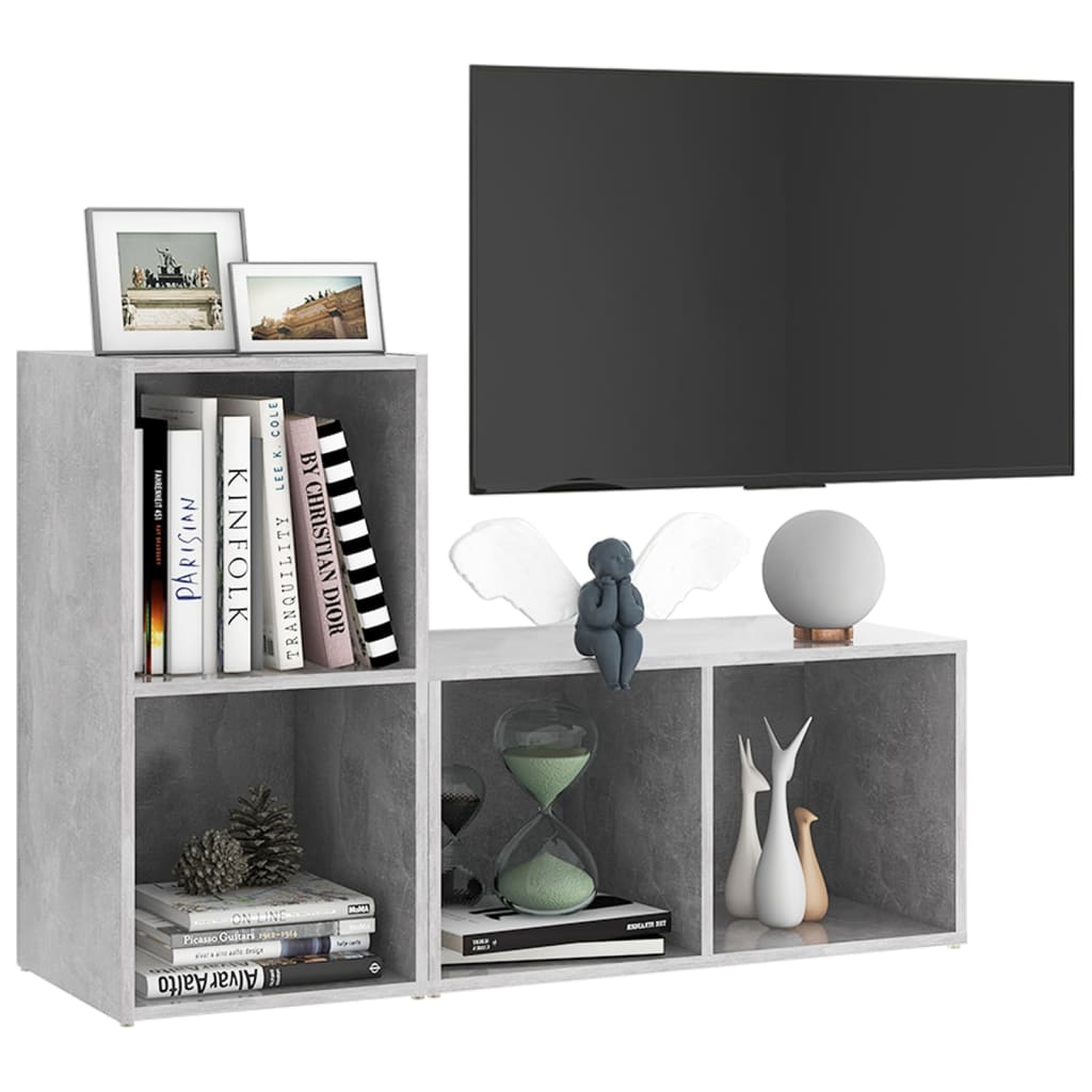 TV cabinet 2 pcs Concrete gray 72x35x36.5 cm Engineered wood