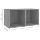 Meubles TV 2 pcs Gris béton 72x35x36,5 cm Bois d'ingénierie