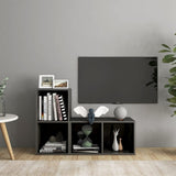 TV cabinet 2 pcs Grey high gloss 72x35x36.5 cm Engineered wood