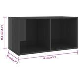 TV cabinet 4 pcs Grey high gloss 72x35x36.5 cm Engineered wood