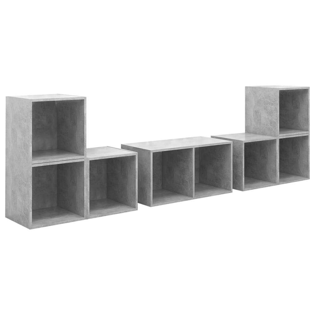 Ensemble de meubles TV 6 pcs Gris béton Bois d'ingénierie