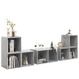 Ensemble de meubles TV 6 pcs Gris béton Bois d'ingénierie