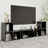 Ensemble de meubles TV 6 pcs Gris brillant Bois d'ingénierie