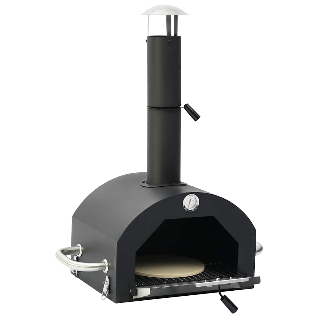 3-in-1-Pizzaofen und Grill für den Außenbereich, Schwarz