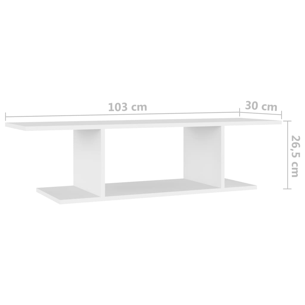 Meuble TV mural Blanc 103x30x26,5 cm