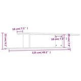 Étagère TV murale Chêne Sonoma 125x18x23 cm Bois d’ingénierie