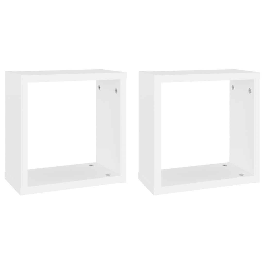 Étagères cube murales 2 pcs Blanc 30x15x30 cm