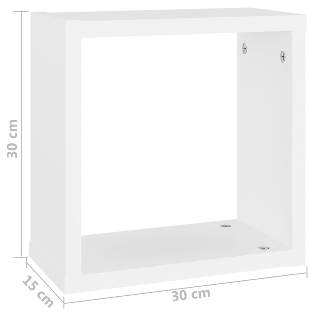 Étagères cube murales 2 pcs Blanc 30x15x30 cm