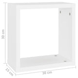 Étagères cube murales 2 pcs Blanc 30x15x30 cm