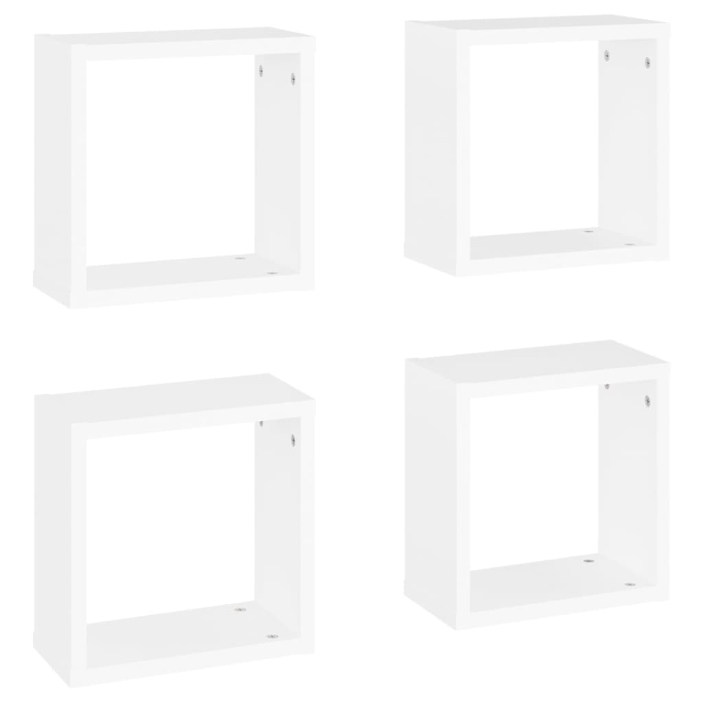 Étagères cube murales 4 pcs blanc 30x15x30 cm